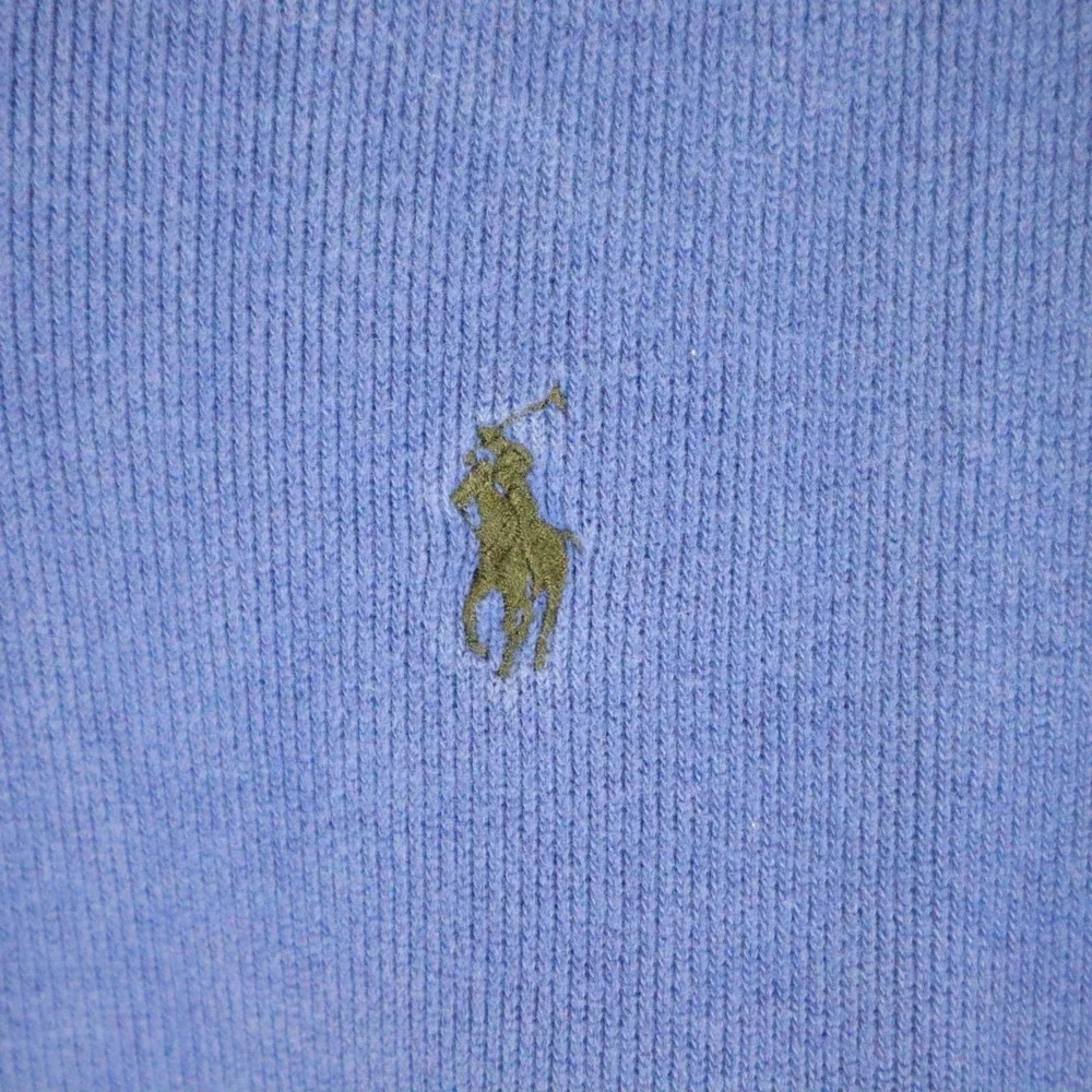 Vintage Polo Ralph Lauren Shawl Neck Sweater Blue 100% Cotton Men's Large‎ 24x25